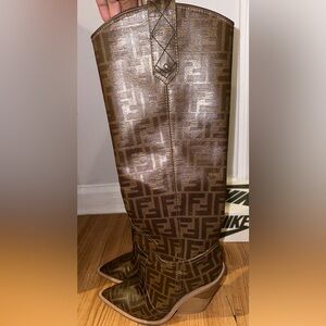 Fendi leather cowboy boots